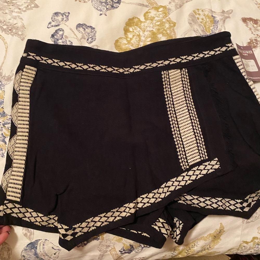Black Embroidered skort.